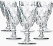Jogo de 6 Taças de Vidro Diamond Transparente